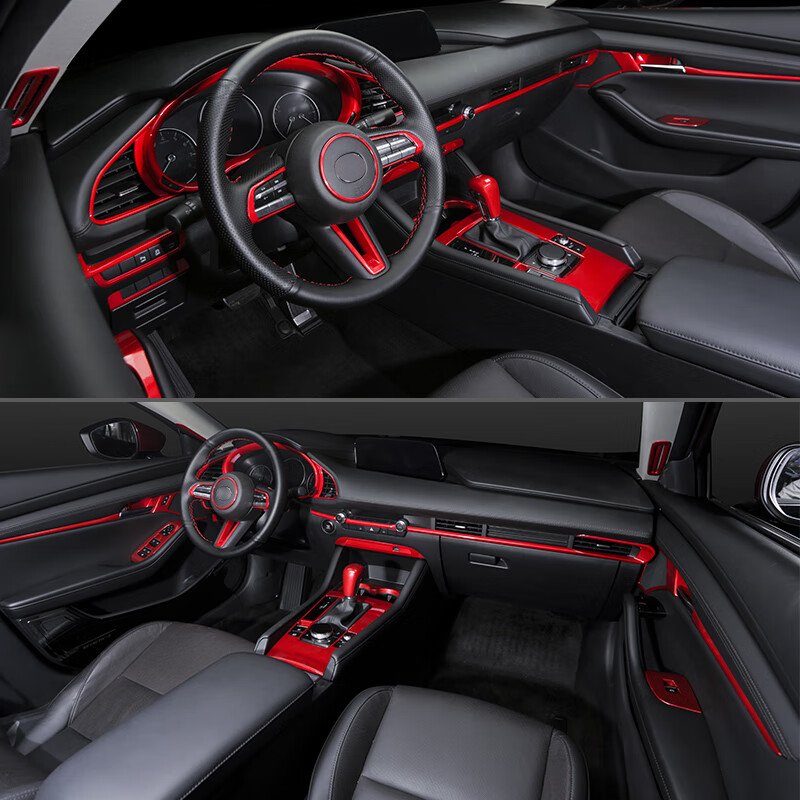 2020款次世代马自达3昂克赛拉内饰改装中控排挡装饰亮片贴汽车品方向