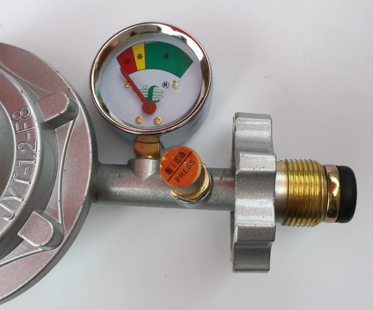 晋百年 防漏煤气阀防爆阀煤气减压阀液化气可调节带压力表家用煤气灶