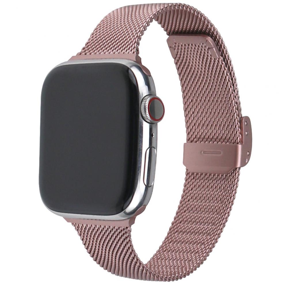 bejoy 适用苹果手表带 iwatch7表带小蛮腰米兰尼斯卡扣缩小款不锈钢