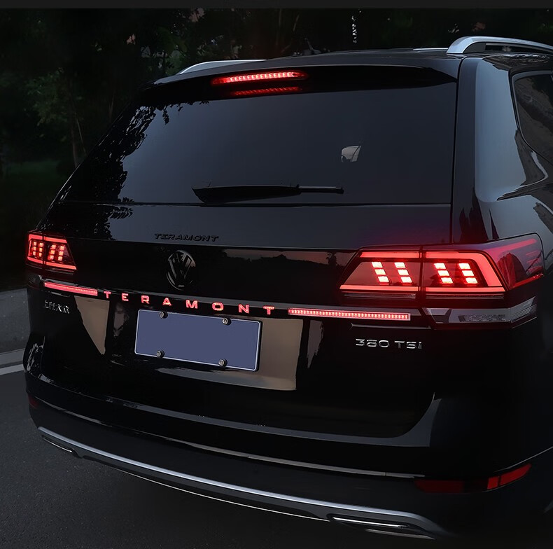 适用于大众途昂改装黑武士中网黑色大包围保险杠专用配件饰汽车用品