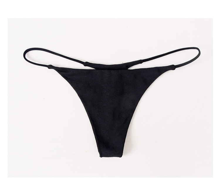 叶子媚细带丁字裤女双层比基尼情趣内裤性感火辣一根线棉质无痕运动