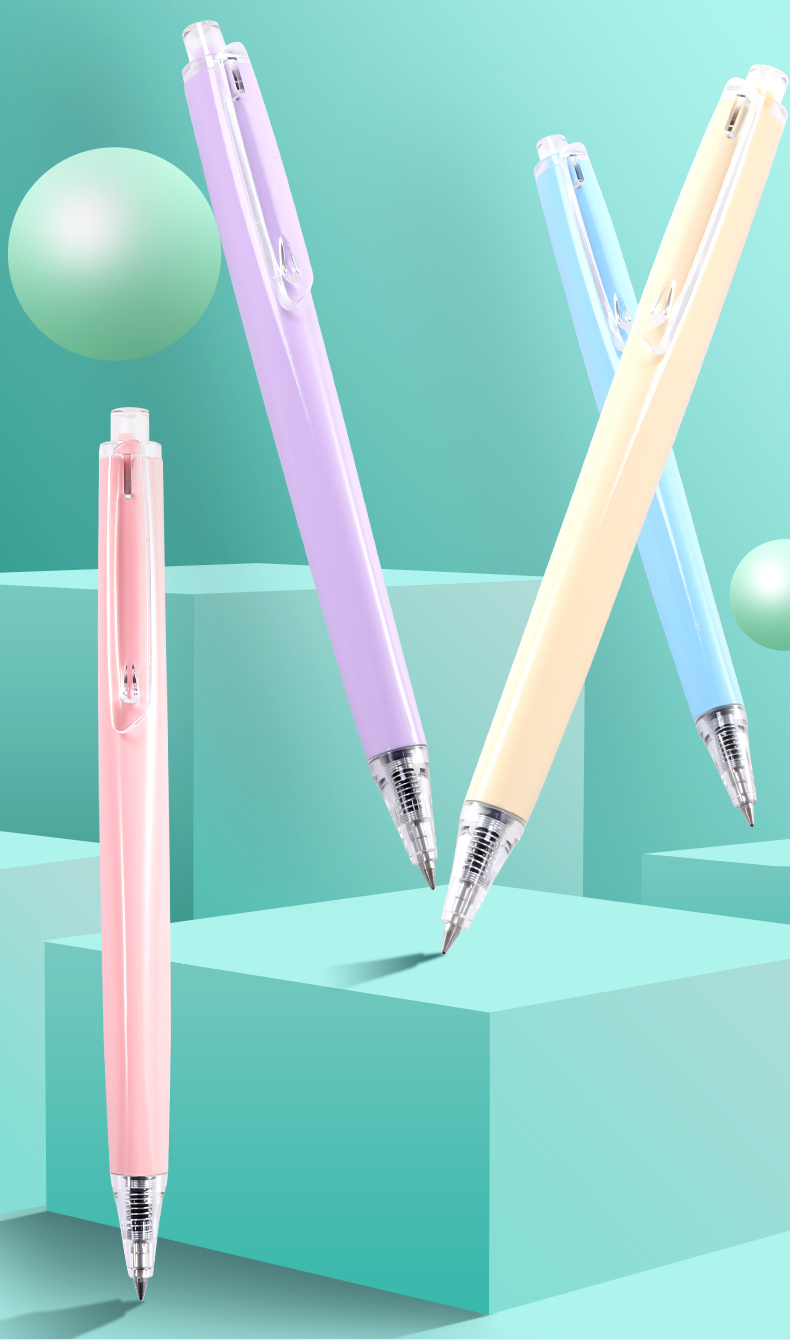 晨光优品限定三倍密度按动重手感中性笔金属高颜值ins日系黑色子弹头