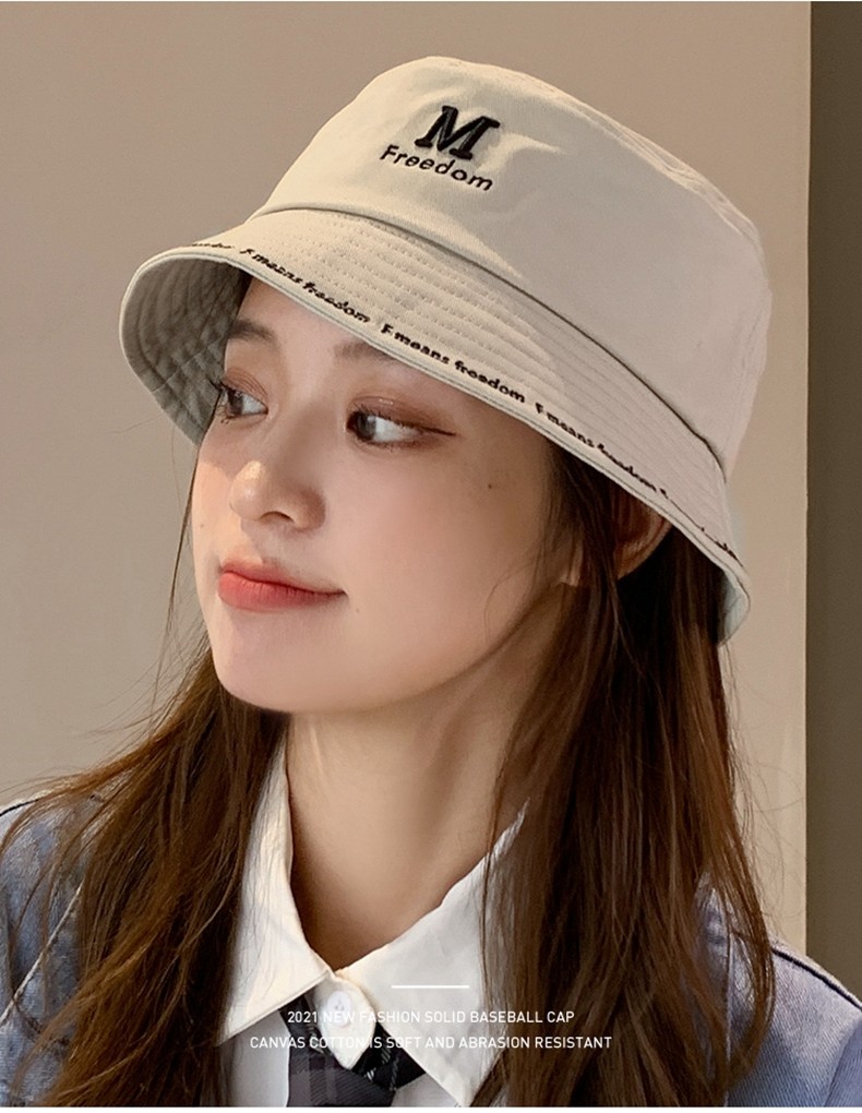 森马帽子女2021秋冬新款百搭渔夫帽女韩版潮遮脸遮阳大沿旅行帽子黑色