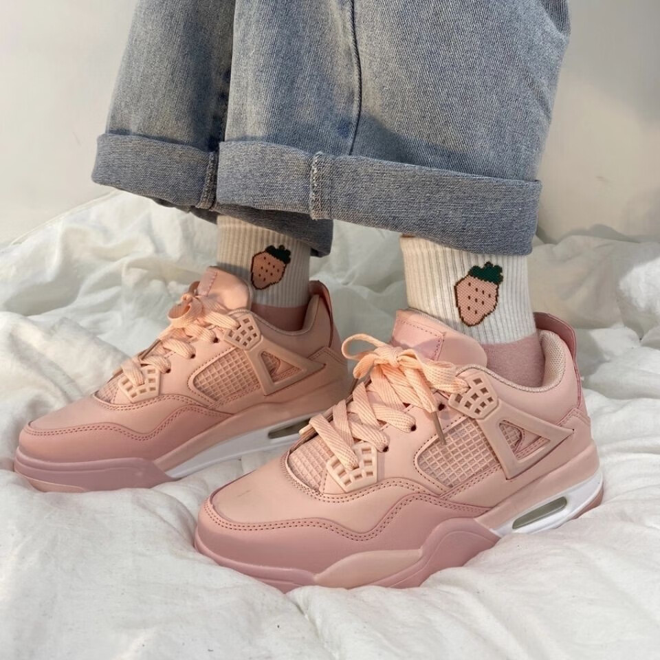 学生运动鞋跑鞋ins港风女鞋春秋百搭粉色老爹鞋子r60白色37标准尺码