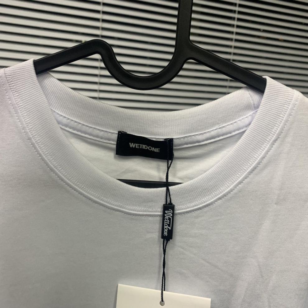 welldone短袖t恤春夏新款纯棉上衣胸标烫钻宽松大板型学生体恤潮 白色