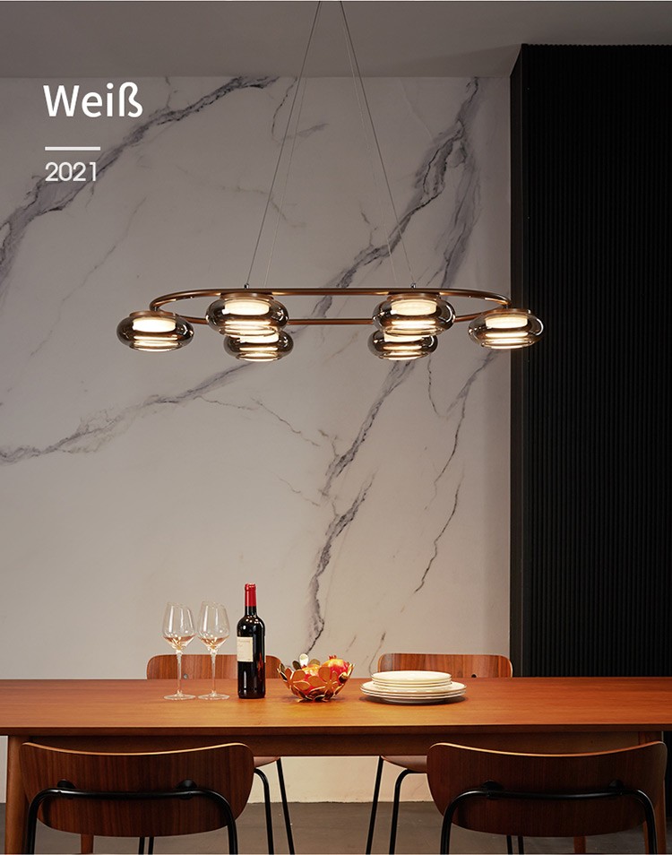 德国柏曼weib吊灯客厅工业风轻奢铁艺玻璃吊灯led餐厅高显色柔光餐桌