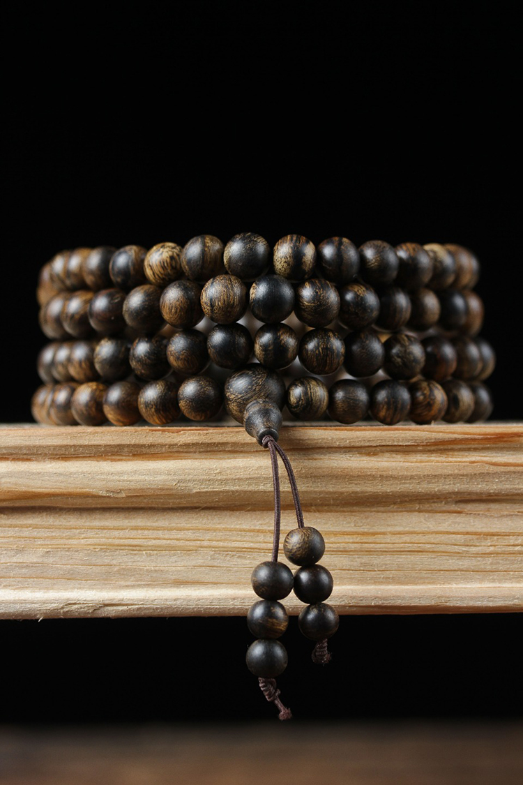 沐尊文莱奇楠种沉香手串野生老料奇高油倒架男女士佛珠木手串8mm108颗