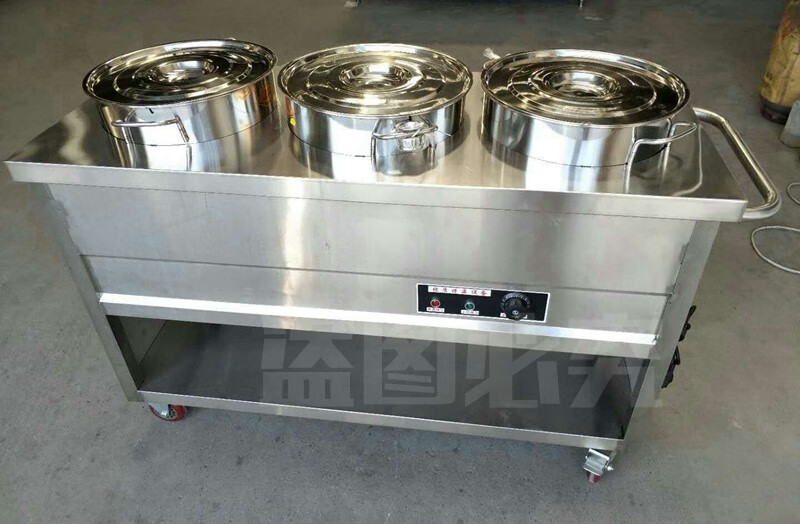 商用不锈钢保温粥车汤桶3468桶粥车保温台电保温粥桶外卖车商用移动