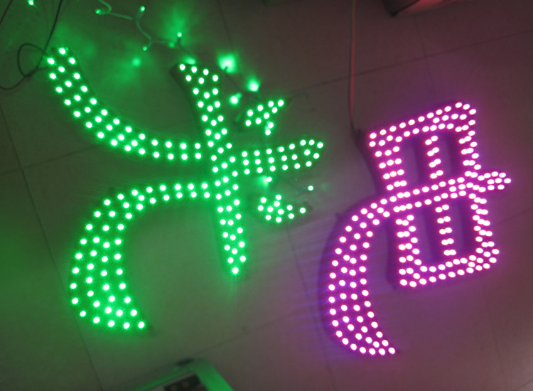 皓月光电9mm12mmled外露灯珠广告招牌点阵字发光字灯防水穿孔灯串12mm