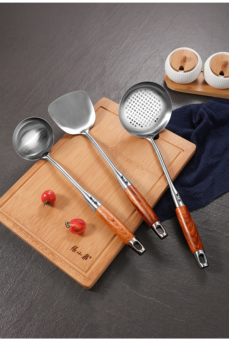 张小泉不锈钢锅铲套装304不锈钢厨房厨具铲勺套装全套家用汤勺漏勺