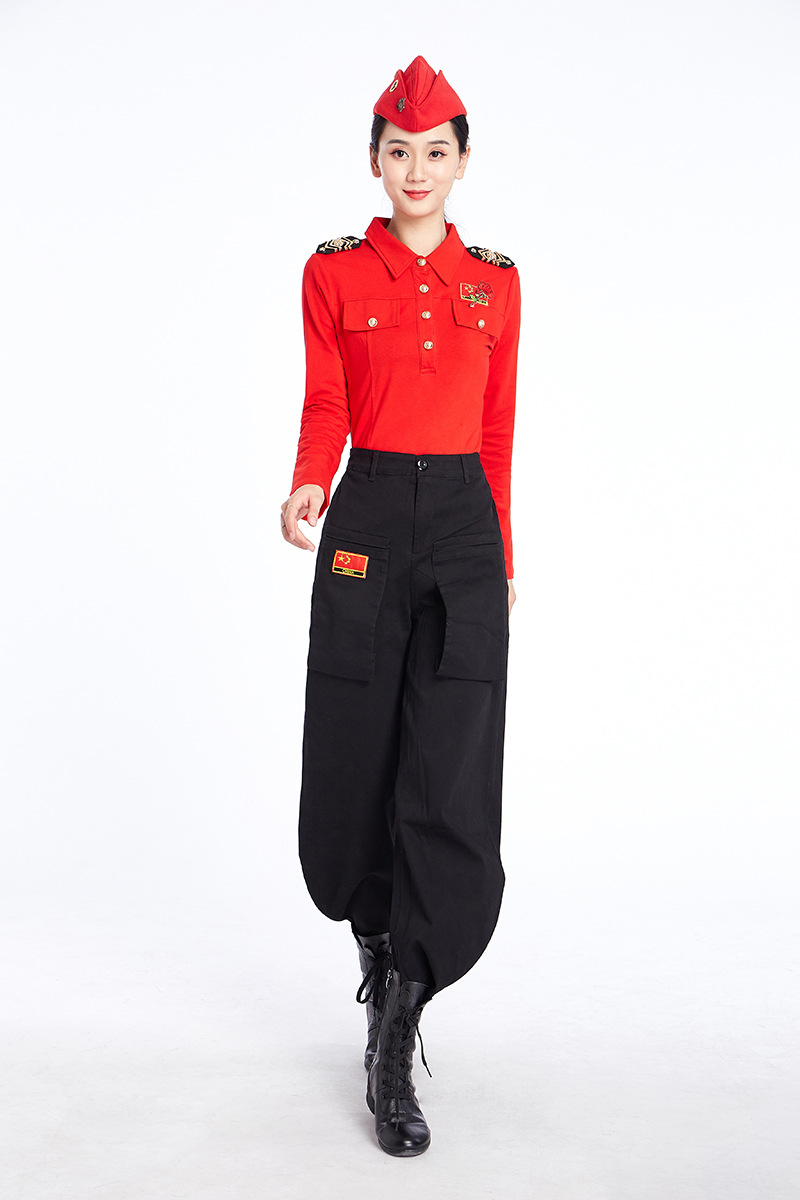 蔓娇绮水兵舞裤子女演出舞蹈服装萝卜裤女广场舞秋冬演出练习哈伦裤