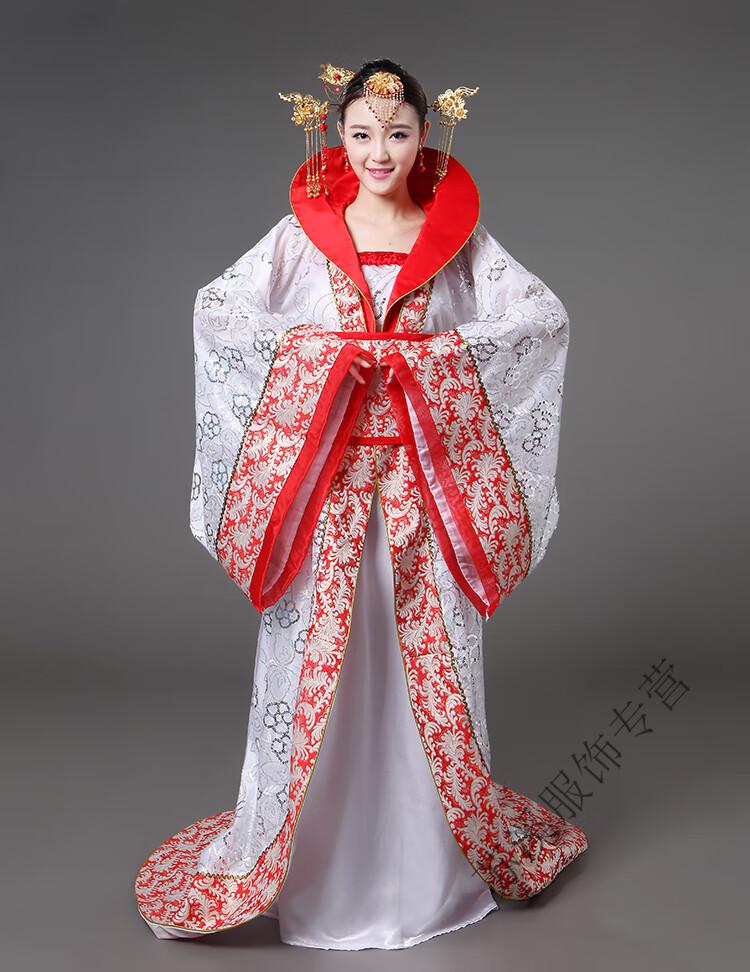 唐朝服装古装唐朝拖尾贵妃仙女装汉服舞台走秀演出服新娘中式婚礼主题