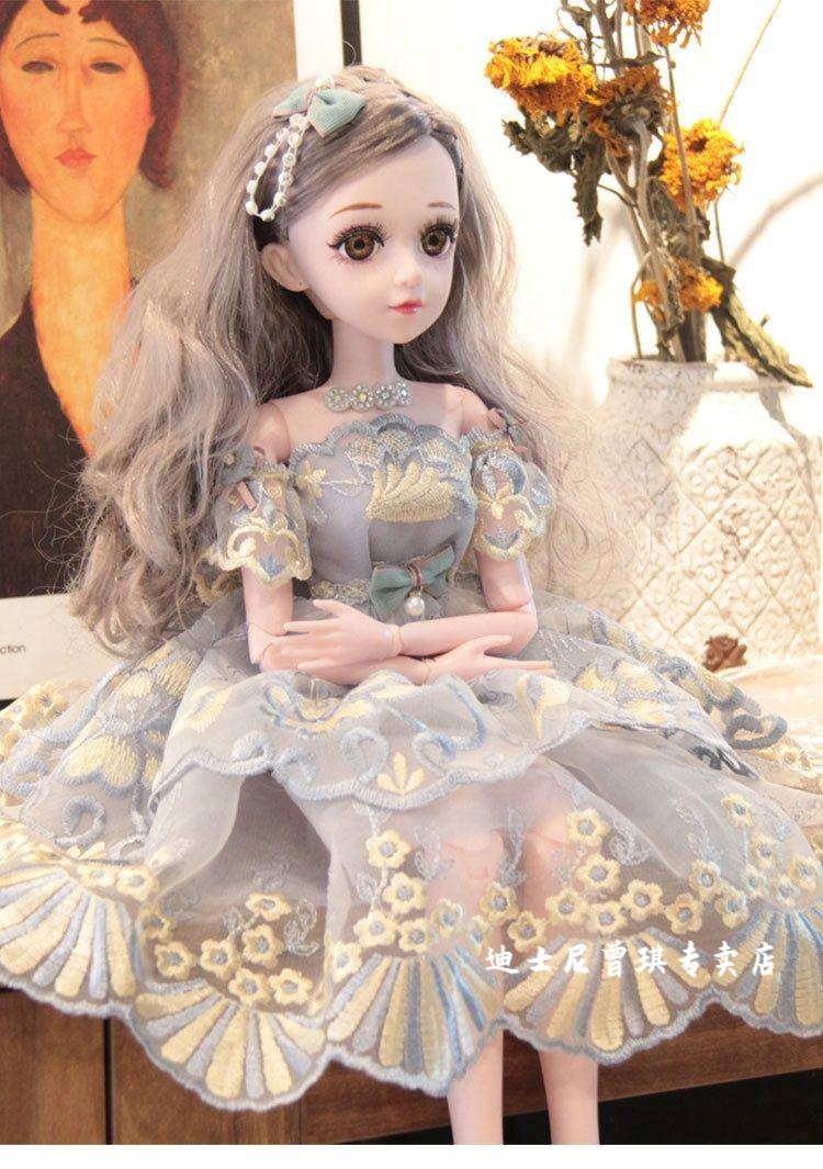 迪士尼disney女生节礼物同款60厘米芭比娃娃套装2020新款衣服仿真换装