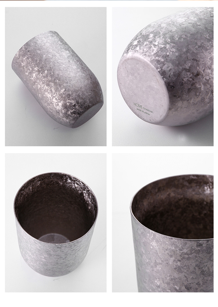 日本horie钛杯纯钛钛水杯双层轻奢啤酒咖啡牛奶合金隔热保冷杯子送