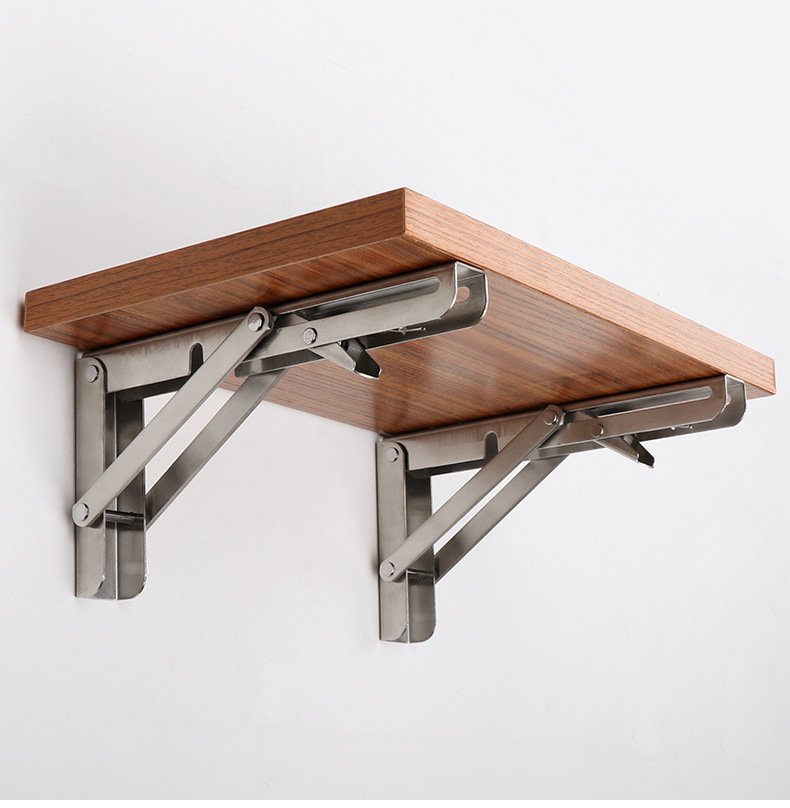 多朗普 不锈钢可折三角架承重桌层板上书桌挂置物架支架翻板支撑架