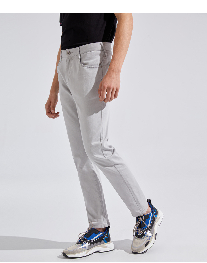 劲霸男装 k-boxing 牛仔裤男2022年春夏男士时尚休闲纯色休闲牛仔长裤