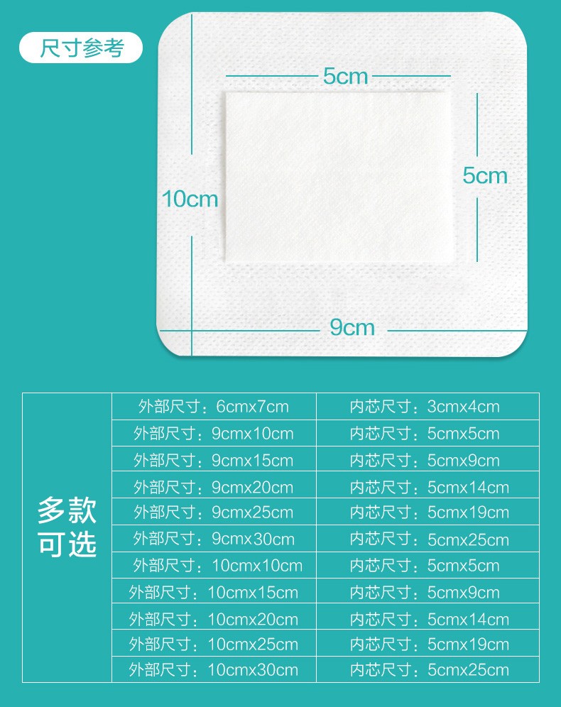 可孚无菌敷贴自粘伤口敷料贴一次性穴位贴伤口包扎透气大号创可贴接触