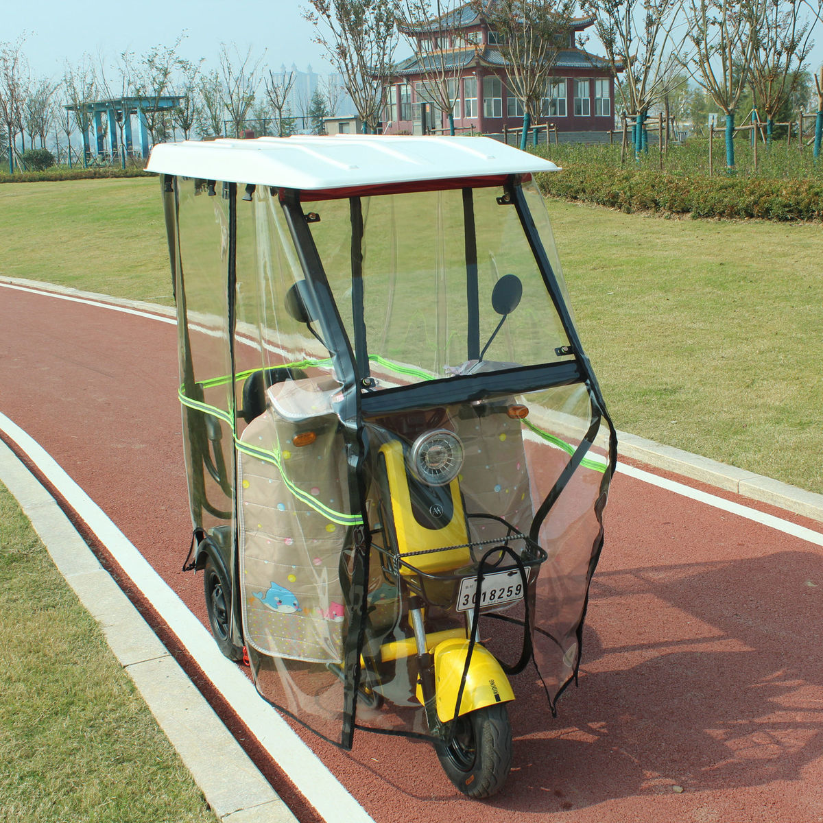 爱玛电动三轮车专用仿寒雨篷车篷n3h1m5双排加厚透明雨棚篷 其他 尺寸