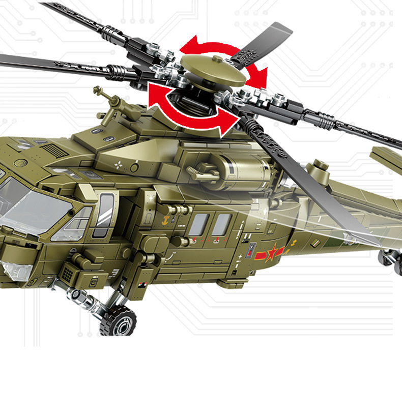 乐高军用直升机图片