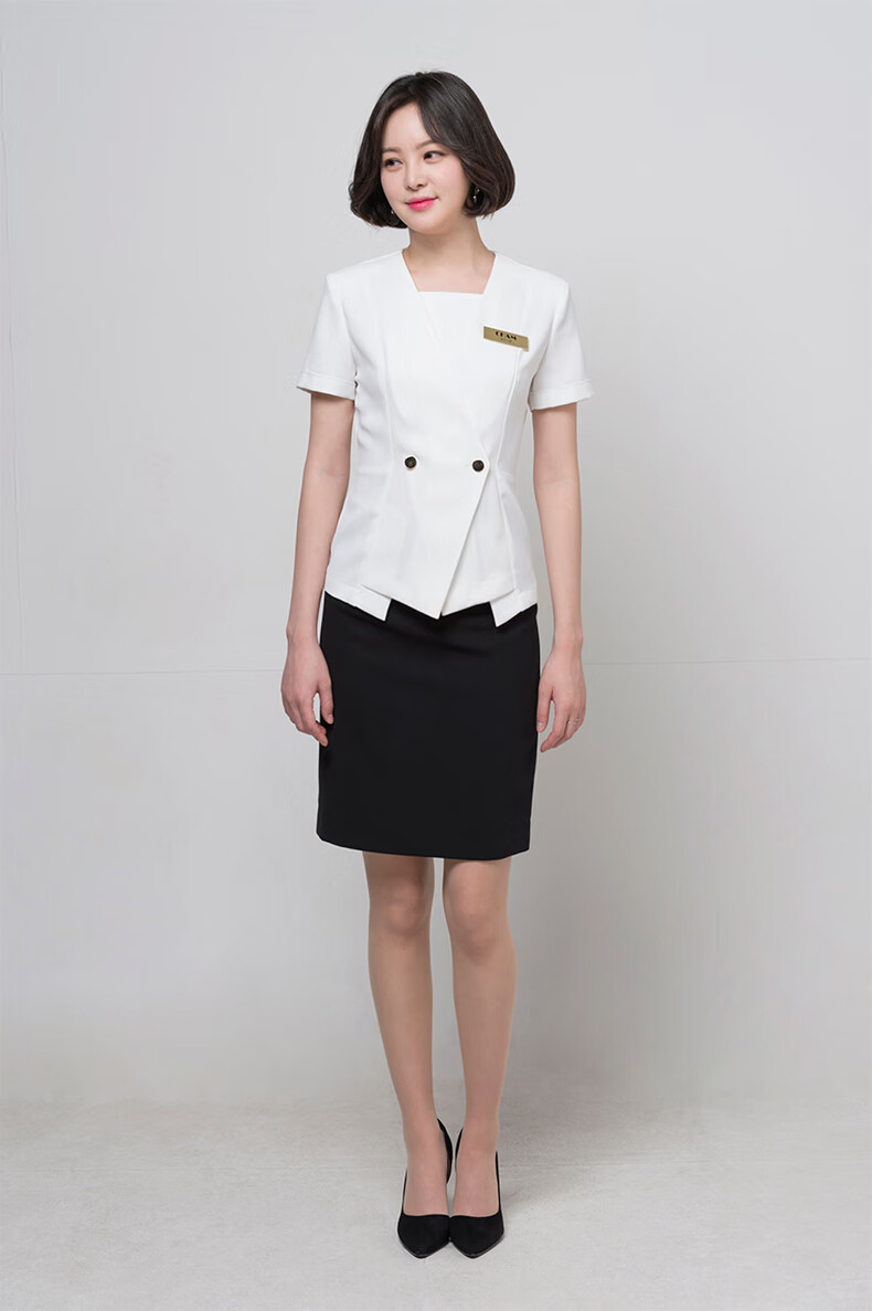 米集韩版职业装西装套装整形医院前台导购工服两件套讲师店长职业套裙
