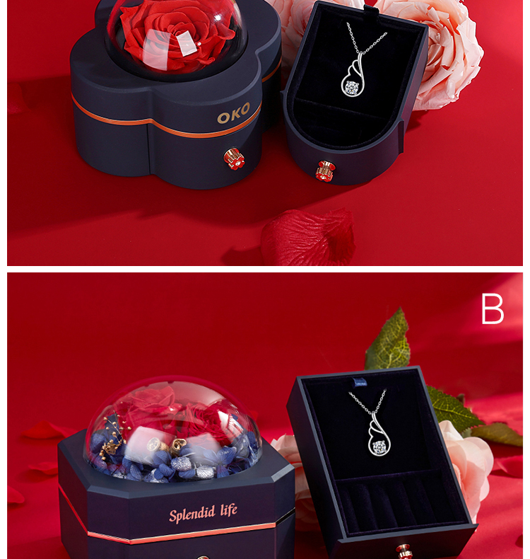 oko七夕情人节礼物送女友生日礼物女朋友首饰品十八k天使之翼项链女送