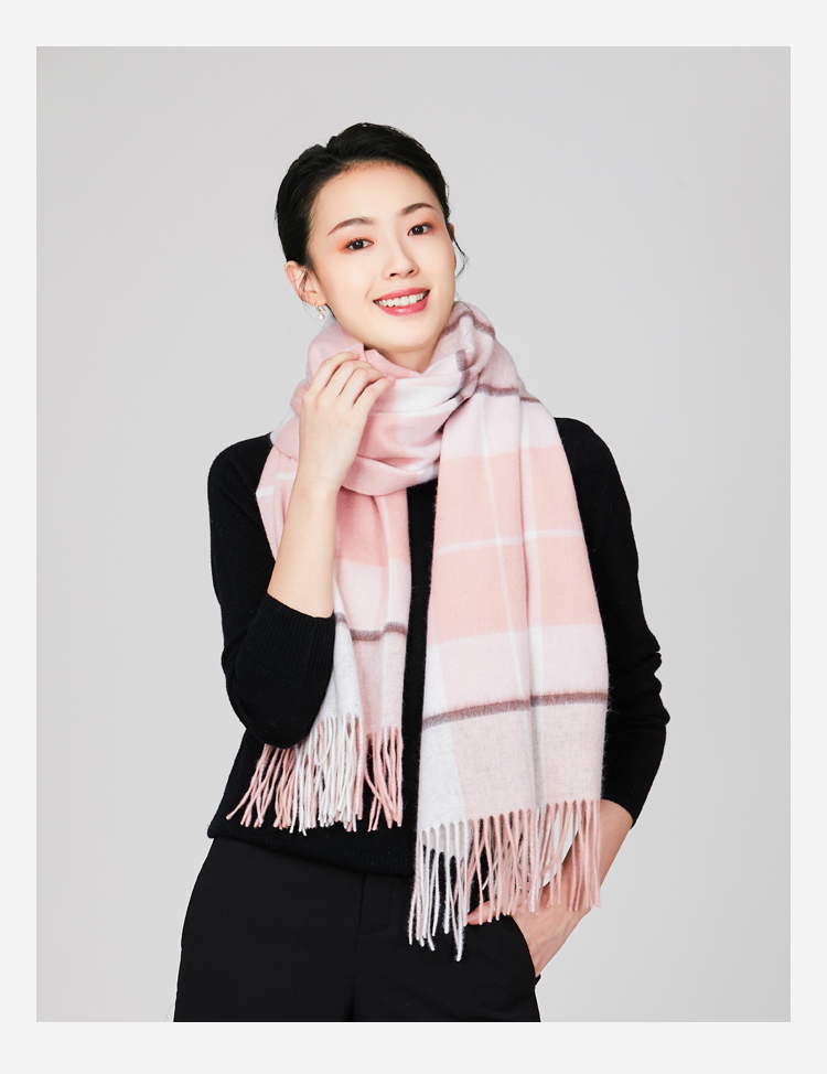 丝帛瑞尔格子围巾韩版简约少女风秋冬季长款保暖围脖送女朋友生日礼物