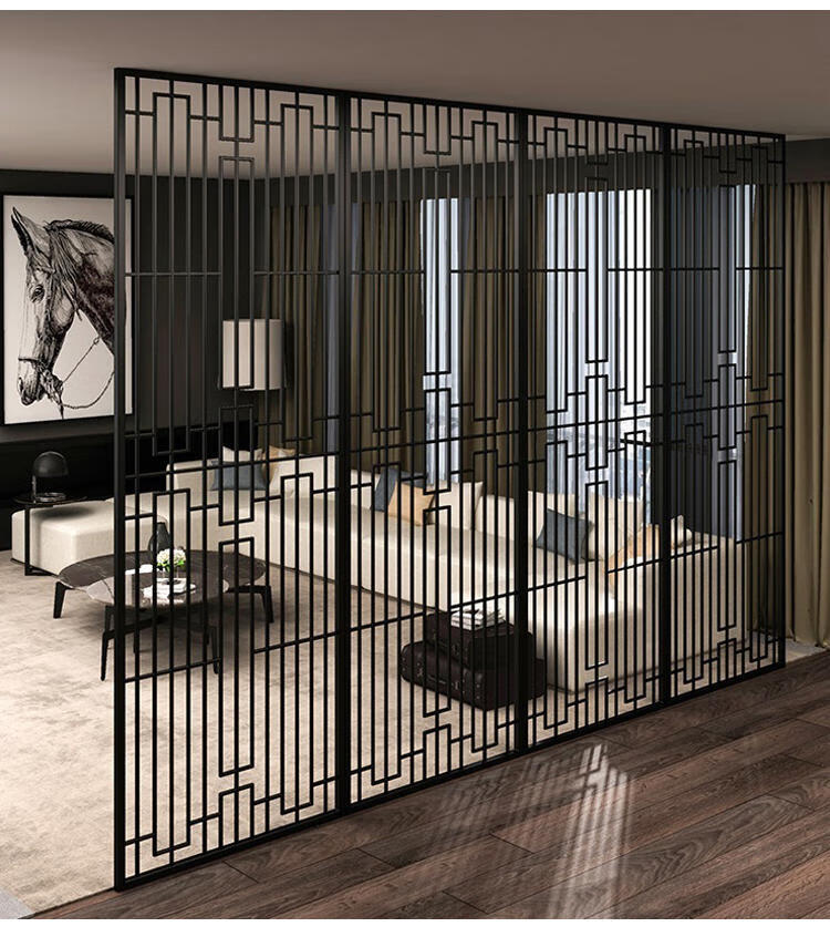 现货速发铝合金中式屏风隔断客厅不锈钢屏风客厅玄关隔断新中式餐厅
