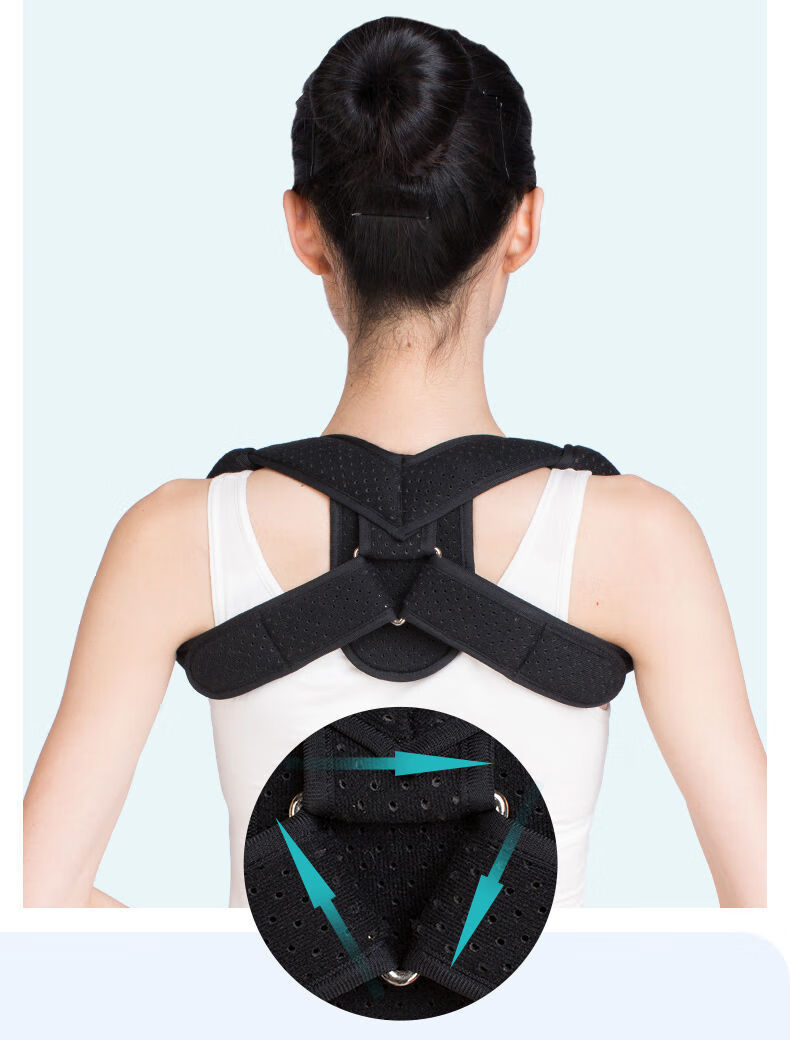 锁骨骨折固定带肩胛骨折八字绑带含胸驼背矫正绑带锁骨带成人款米色s