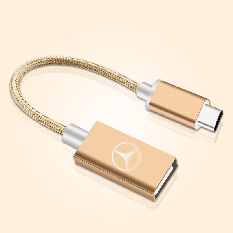 适用于20款奔驰350数据线插口转换接头450-充电线插头转换器 type-c转