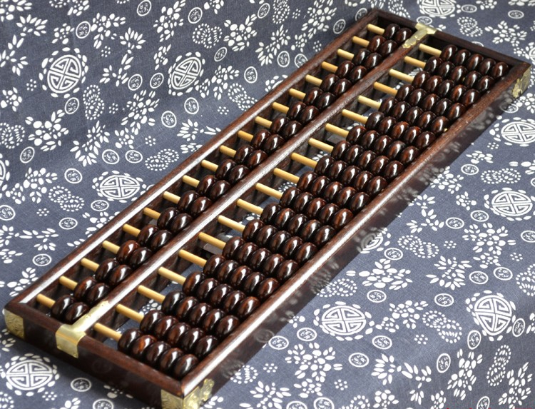 成年人大号19档7珠算盘老式实木制算盘木质算珠财务会计大人用【图片 