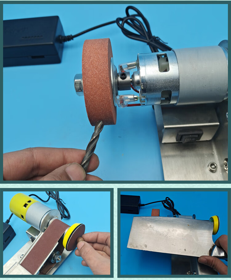 微型15度多功能小型迷你電動砂帶機diy拋光機木工打磨磨刀15度定角