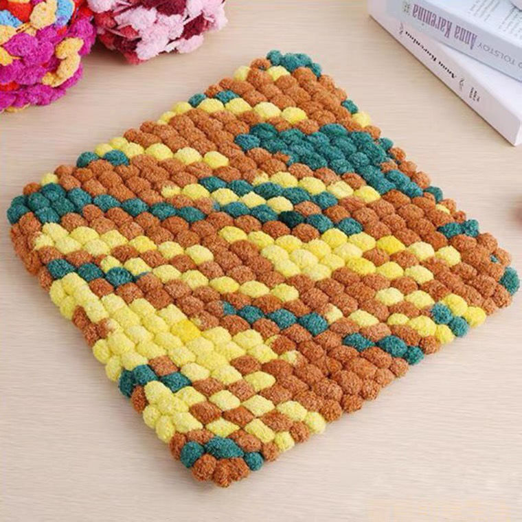 蚩云 球球线冰条线大球球手工编织diy汽车坐垫围巾毛线波波球珍珠粗棒