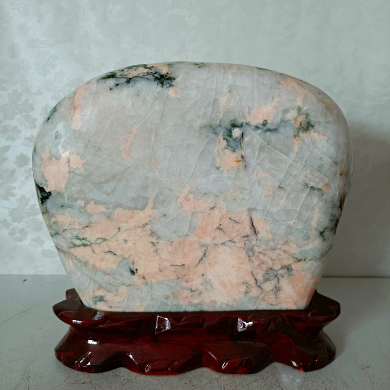 宏火阁礼品 奇石青海七彩石观赏石天然原石摆件国画石乔迁办公居家