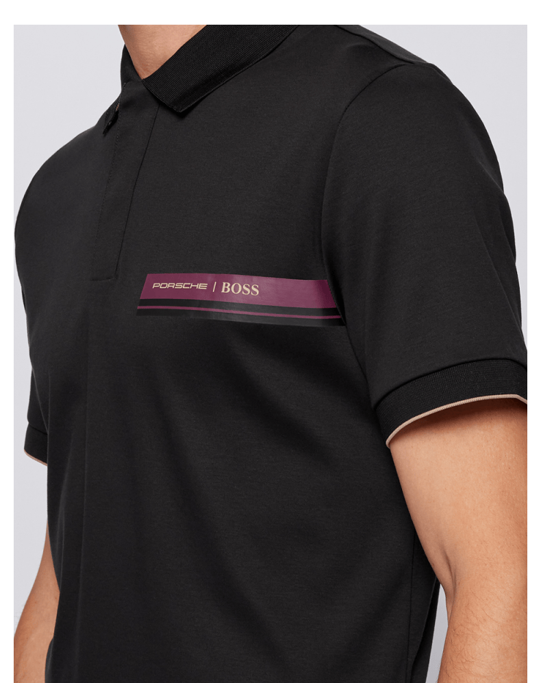 hugo boss雨果博斯男士2021秋冬新款保时捷联名系列棉毛修身polo衫