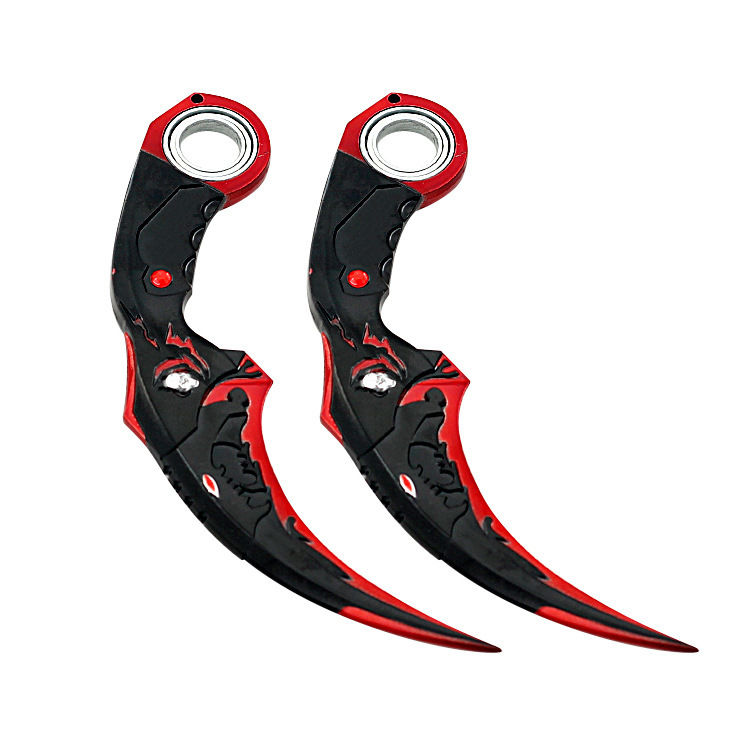 毒牙刀生死暗月双刺合金模型可旋转 黄金毒牙可转动 合金兵未开刃