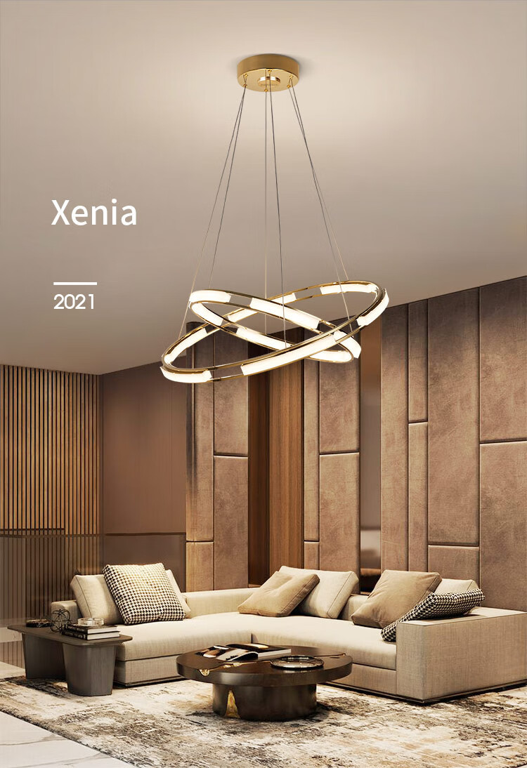 德国柏曼xenia吊灯现代极简环形光loft客厅吊灯卧室书房可调光吊灯镜