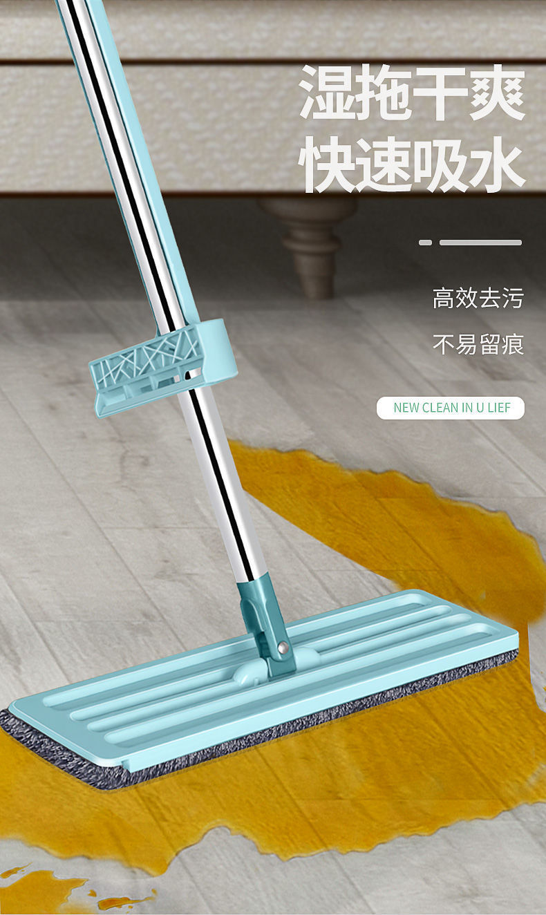 网红免手洗拖把桶懒人拖家用大号干湿两用平板拖地一拖净地板推棉40cm