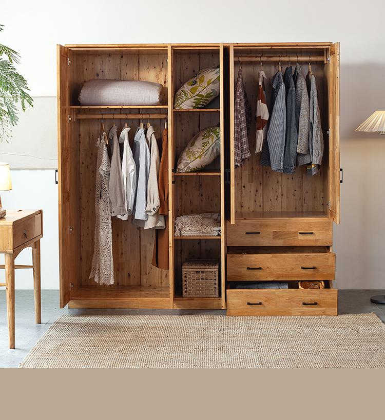 实木大衣柜柏木衣柜柏木家具三门四门五门约衣橱卧室家用 两门通门