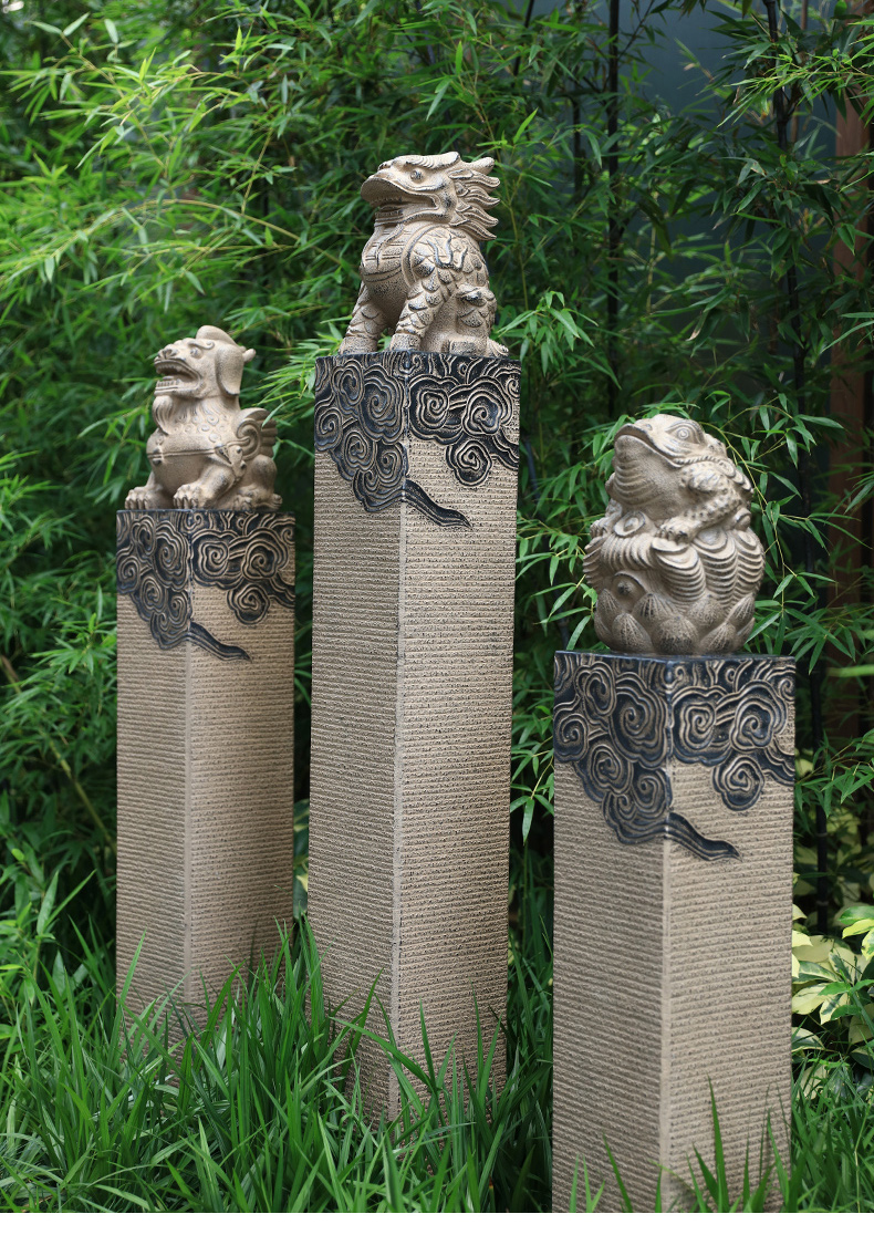 汉韵堂庭院花园装饰摆件户外园林民宿小院造景布置拴马桩创意摆设f