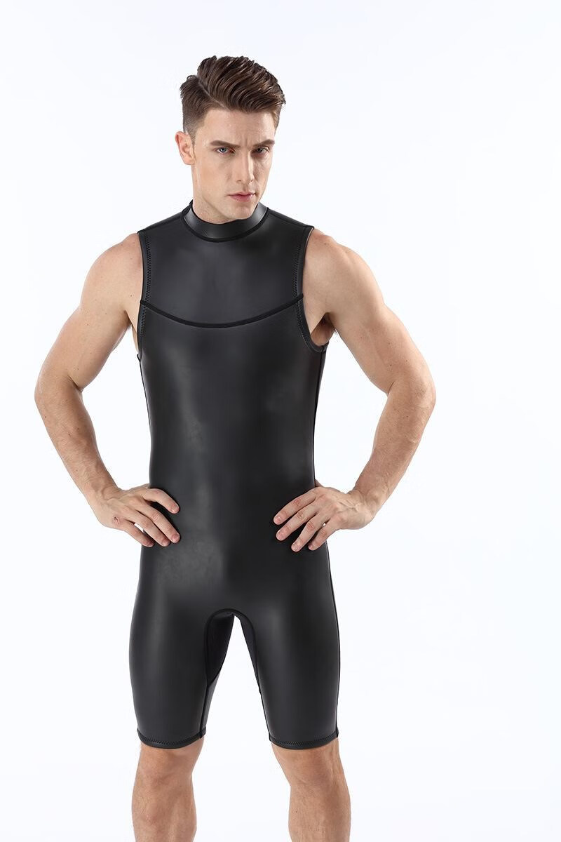 zcco胶衣游泳 光保暖皮潜水服游泳2mm无袖铁人三项连体防寒cr胶衣