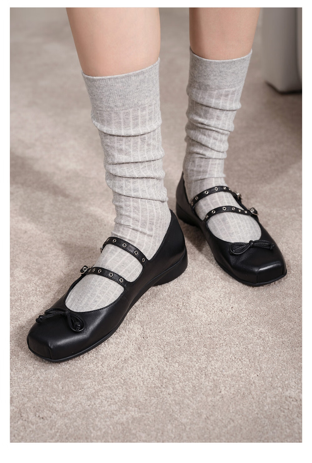 STACCATO Blogger Recommended Spring 2026 Yuguang Ballet Mary Jane Shoes, Ballet Flats S6821AQ6, Moonlight White, Size 37 10