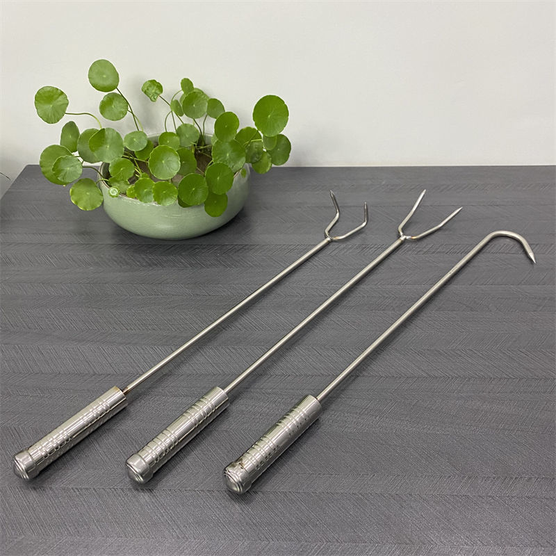 不锈钢捞肉钩卤肉叉长柄抓钩煮肉叉子猪肉钩叉加长肉钩子家用工具勾叉