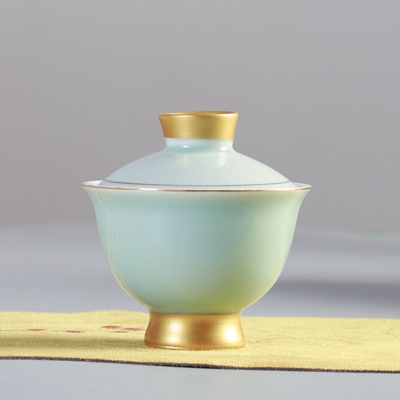 京隆堂 夏季专属小清新青瓷茶具茶杯玻璃公杯小套组家用办公实用功夫