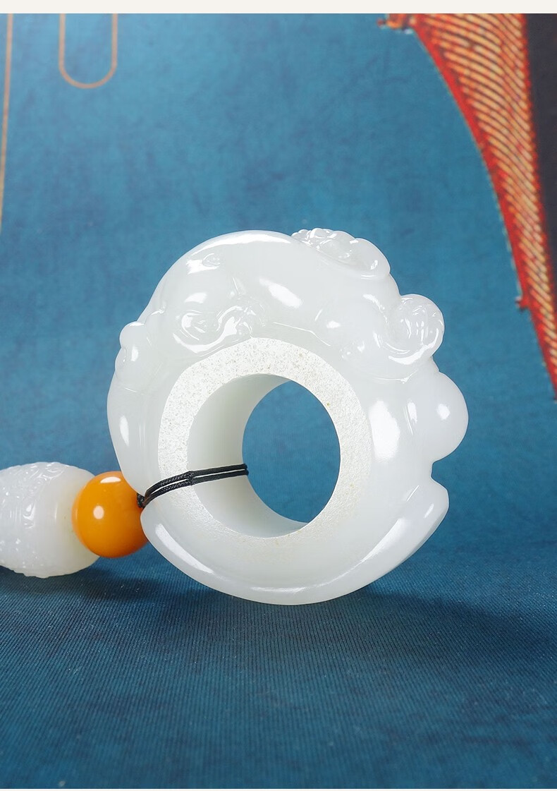 孤品白玉世家和田玉羊脂玉貔貅扳指男士款玉石扳指女