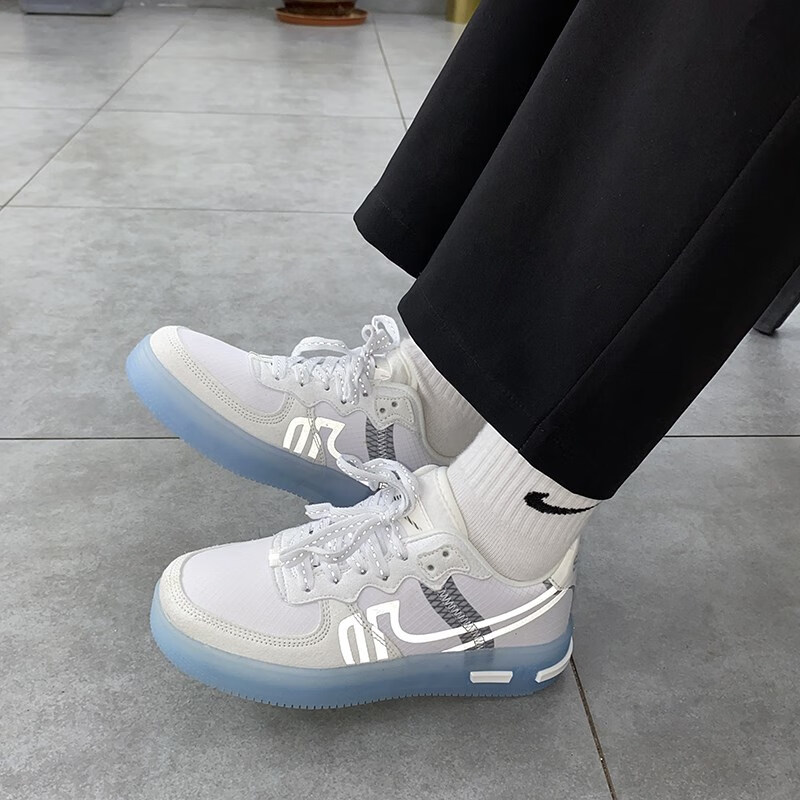 ins冰蓝空军一号潮流情侣反光低帮休闲跑步运动鞋男女鞋子潮佳贸 冰蓝