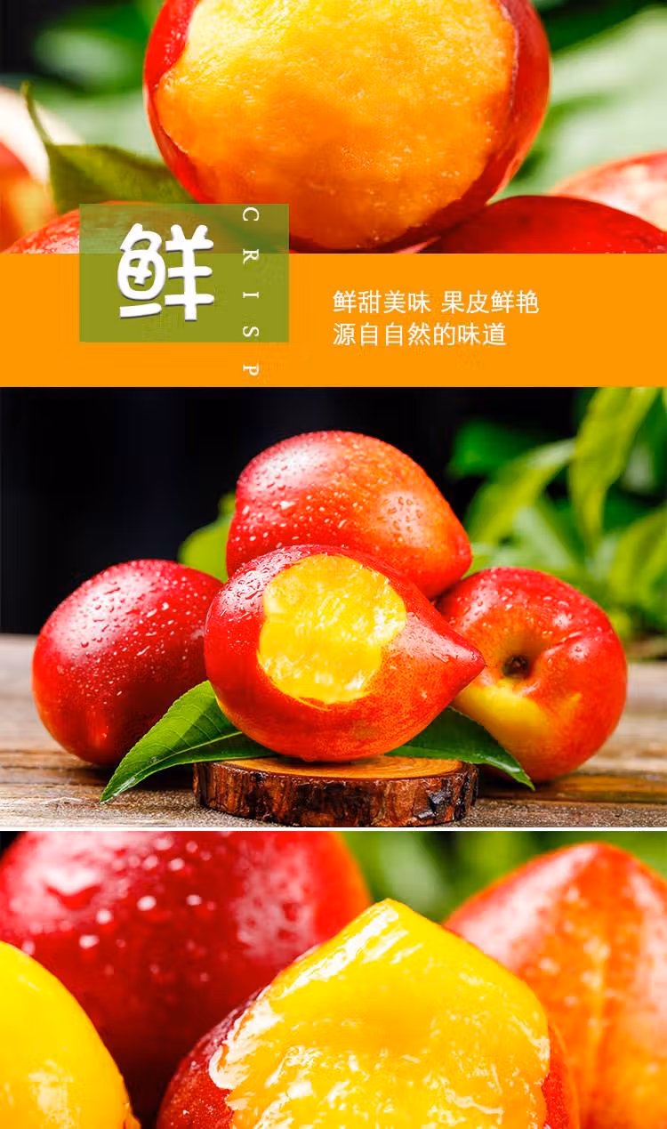 皓谦 黄心油桃脆甜大桃子新鲜水果当季整箱山东黄肉桃子孕妇蜜脆桃 油桃 5斤 精选果