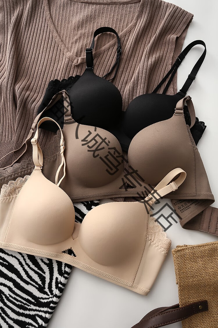 日本轻木棉文胸薄款无钢圈调整型收副乳防下垂小胸聚拢无痕内衣女都市