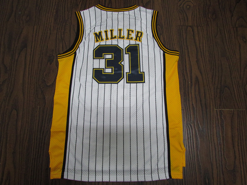 经典款步行者队31号米勒球衣复古雷吉男女网眼刺绣运动背心 米勒白色