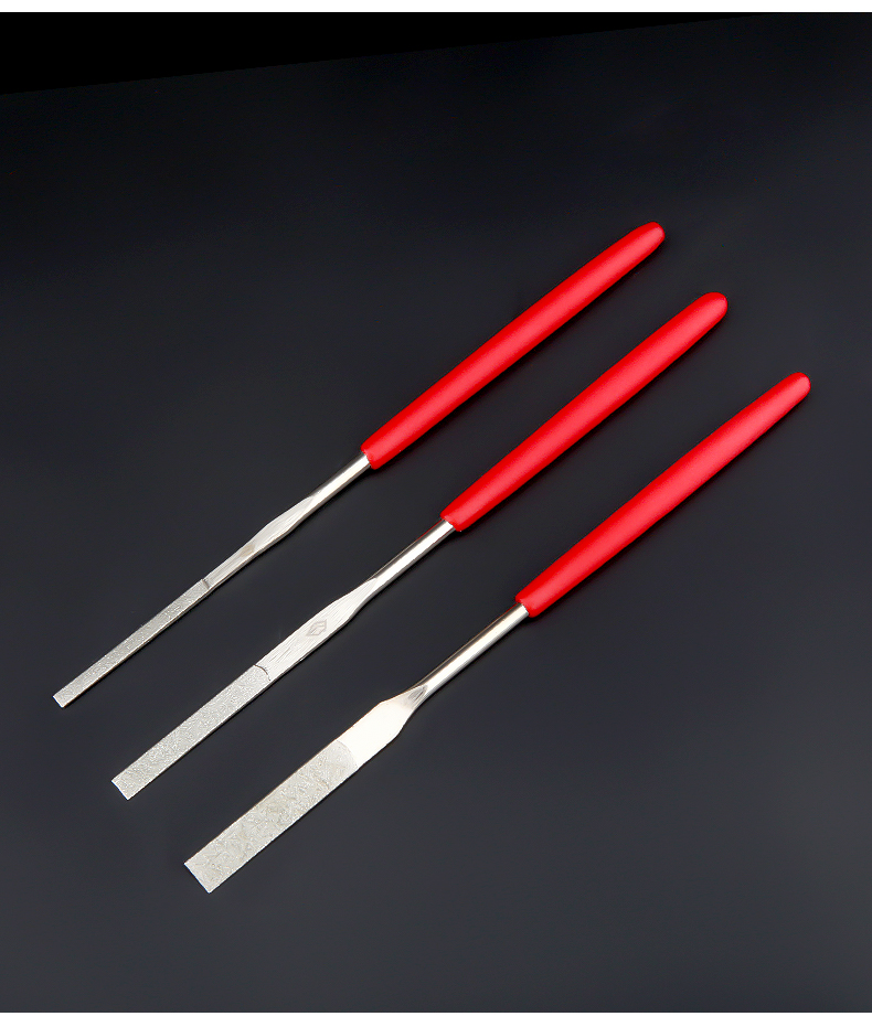 金刚砂石锉刀合金钢小型细省玉石模具小挫刀 ptf-10黄色2mm宽400#10支