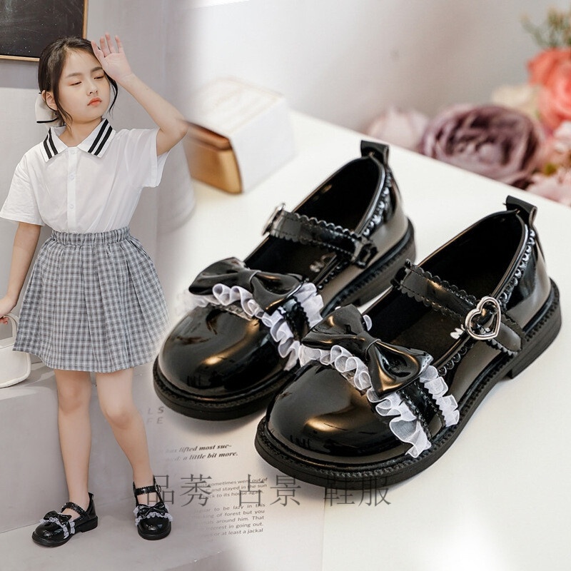 jk制服鞋子儿童洛丽塔鞋子萝莉塔女童jk鞋配裙子的小皮鞋女孩礼仪单鞋